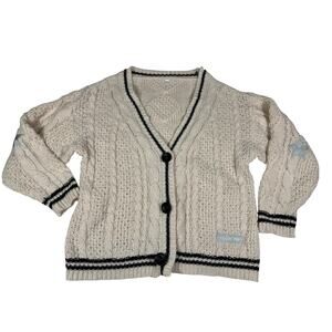 Taylor Swift *Inspired* Folklore Cardigan Size S Star Cable Knit Sweater